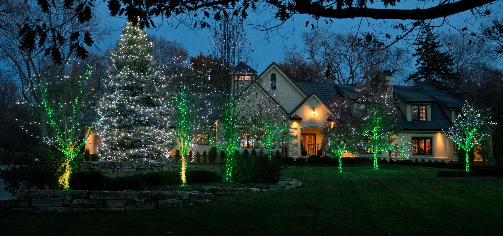 Christmas lights on display at 717 Hackberry Road in Fairacres.